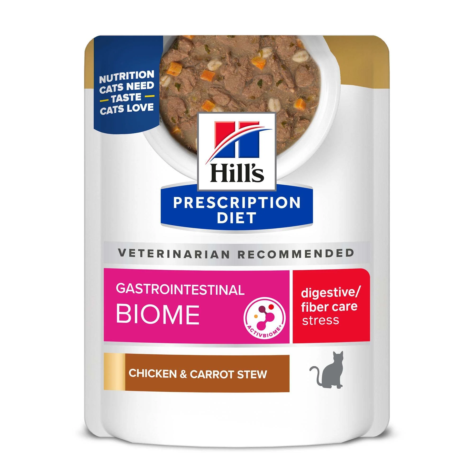 Hill's Prescription Diet Gastrointestinal Biome + Stress Chicken & Carrot Stew Wet Cat Food